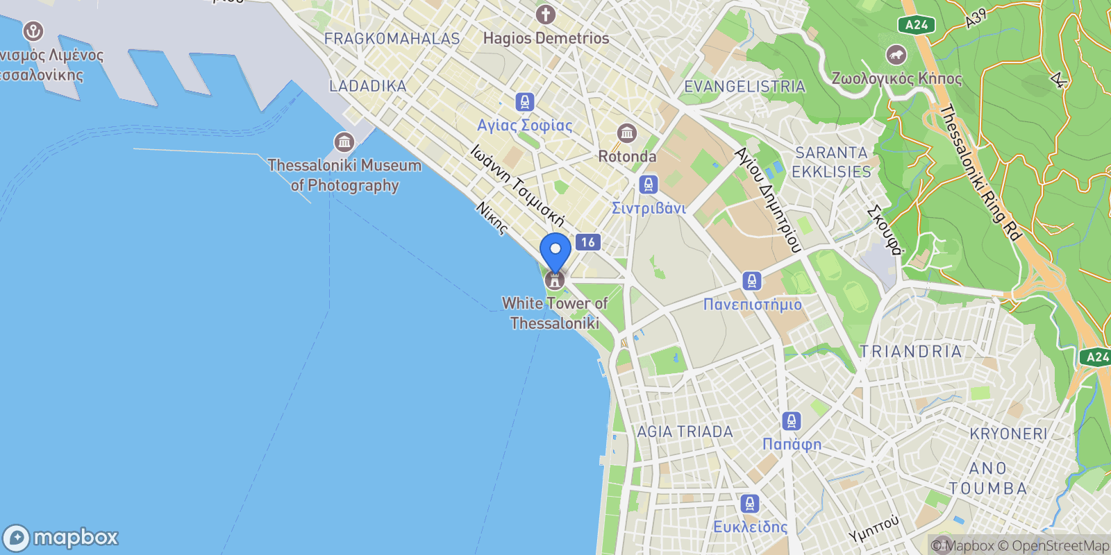 Map showing Thessaloniki 546 21, Greece, 1st District of Thessaloniki, Thessaloniki, Greece.