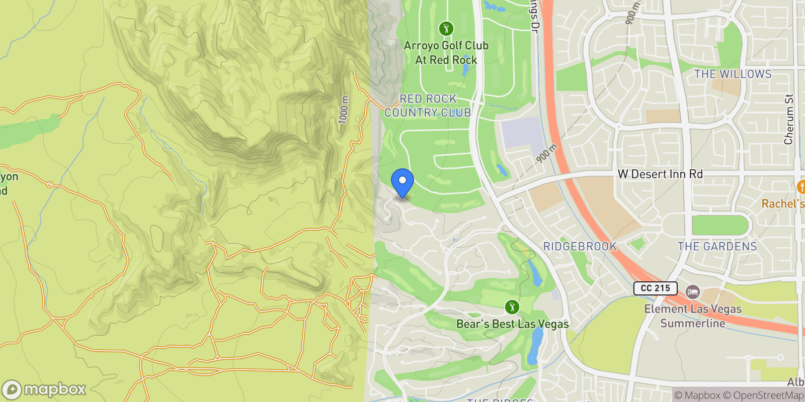 Map showing 64 Promontory Ridge Drive, Las Vegas, Nevada, United States.