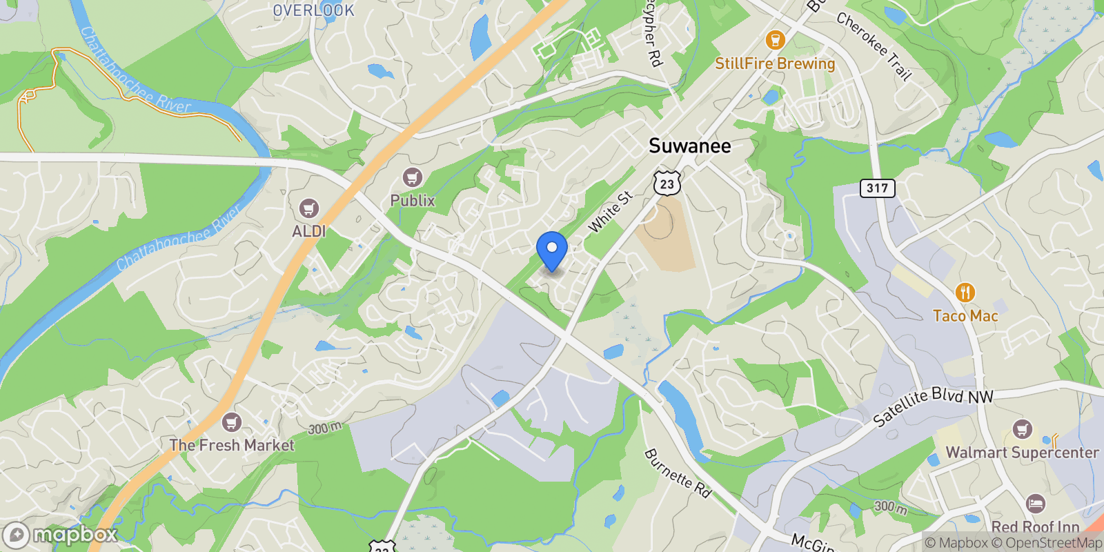 Map showing 3768 Spruce Ridge Lane, Suwanee, Georgia, United States.