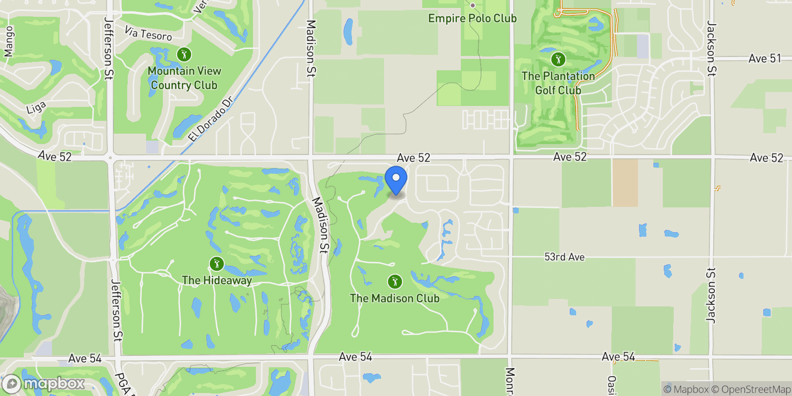 Map showing 81454 Amundsen Avenue, La Quinta, California, United States.