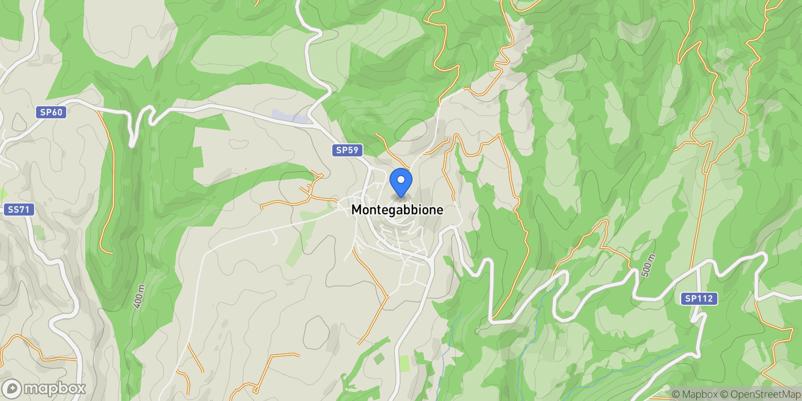 Map showing Castel di Fiori, MONTEGABBIONE, Montegabbione, Umbria, Italy.