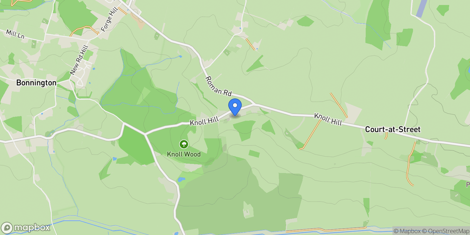 Map showing Knoll Hill, Aldington, Kent, Aldington, England, United Kingdom.