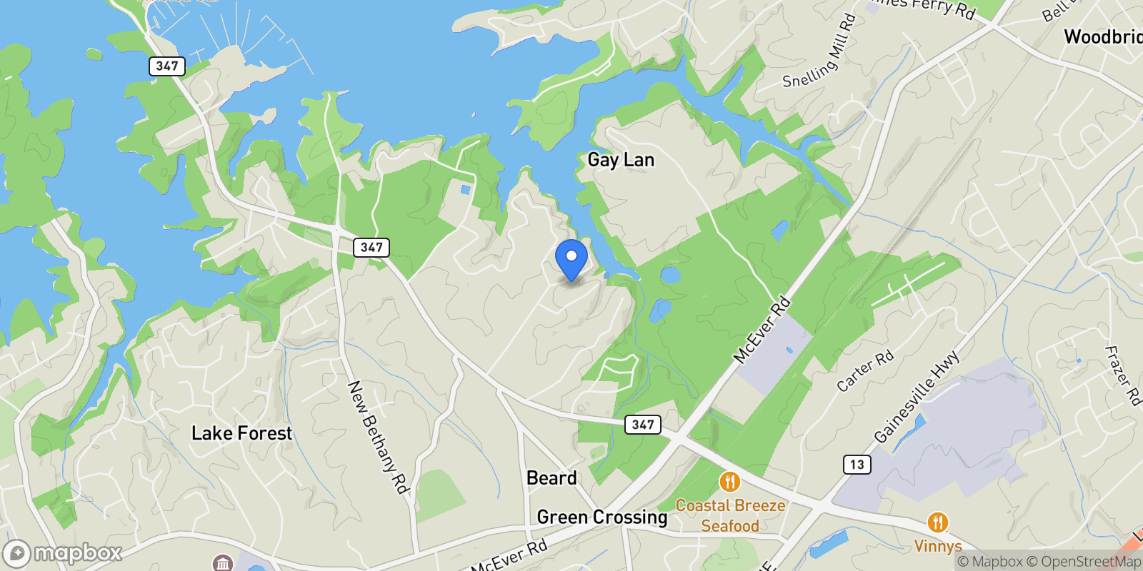 Map showing 6181 Shoreland Circle, Buford, Georgia, United States.