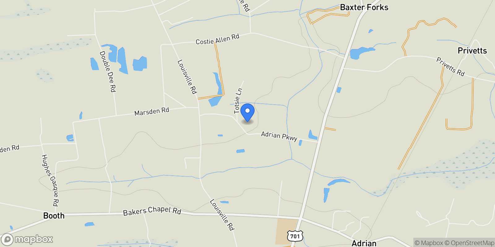 Map showing 6200 Adrian Pkwy., Conway, SC 29526, Galivants Ferry, South Carolina, United States.