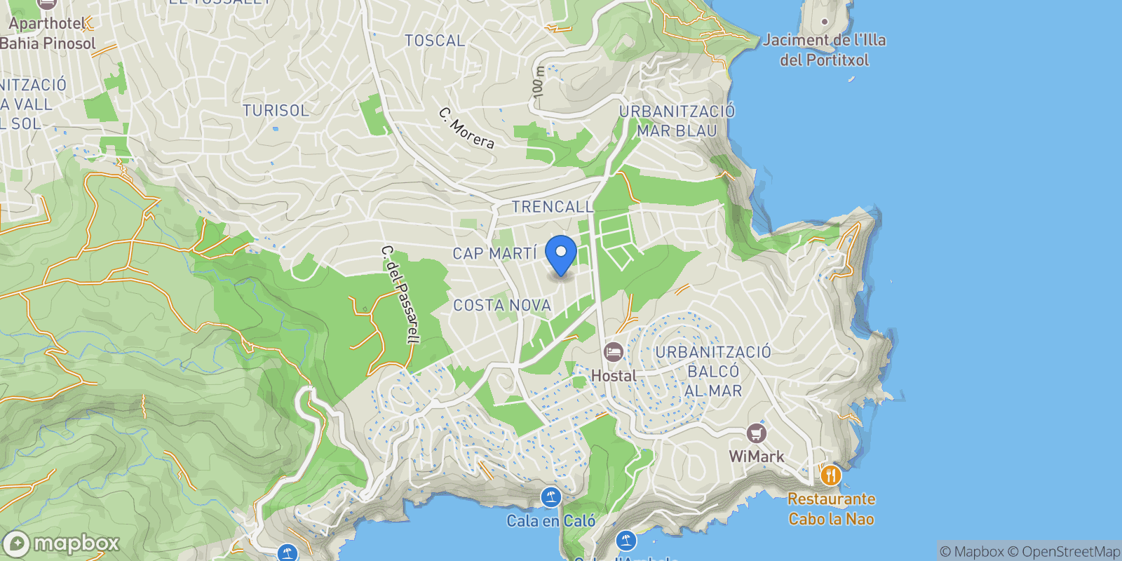 Map showing Xabia / Javea, Valencian Community, Spain.