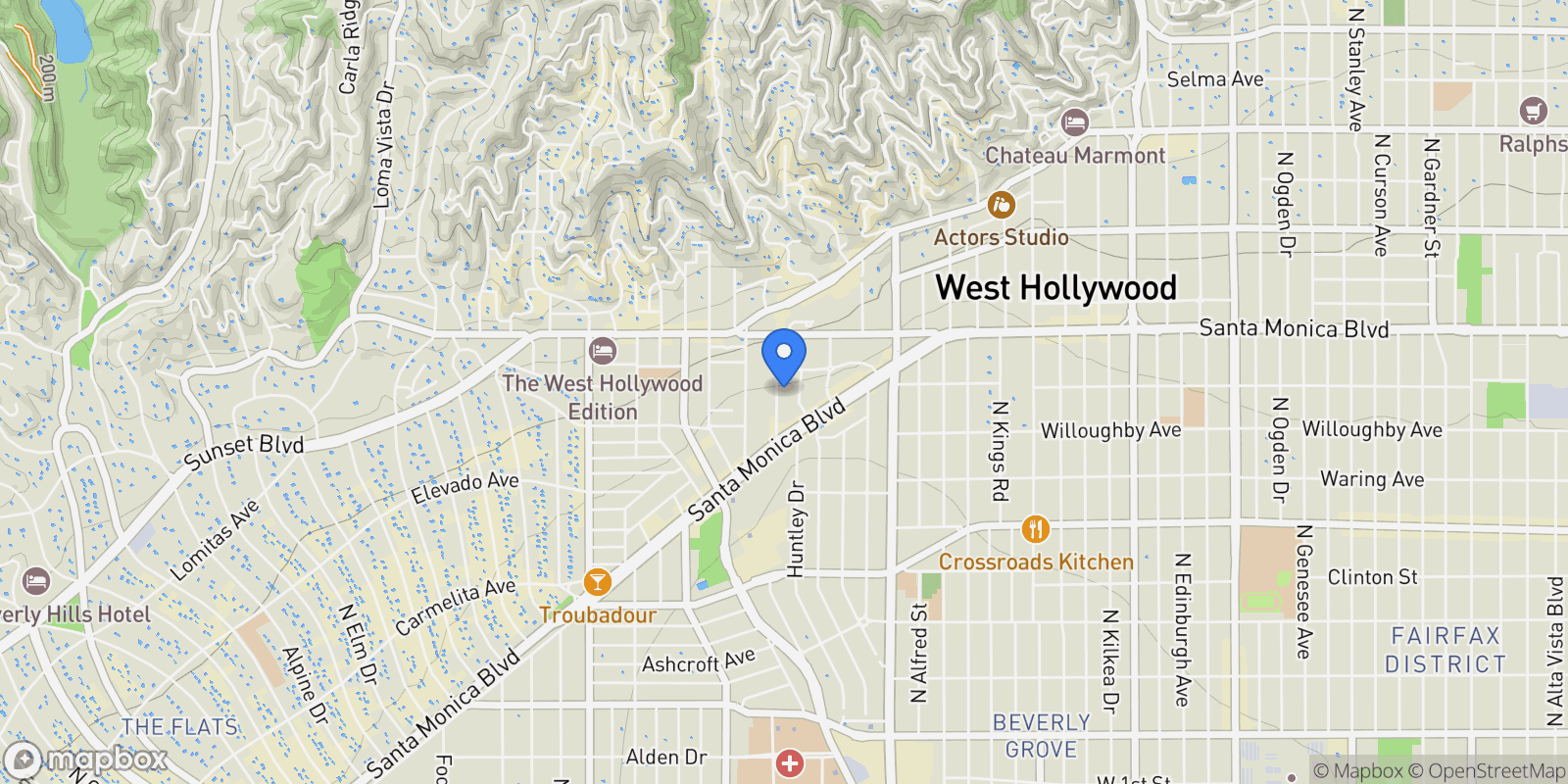 Map showing 964 Hancock Avenue 103, Los Angeles, California, United States.