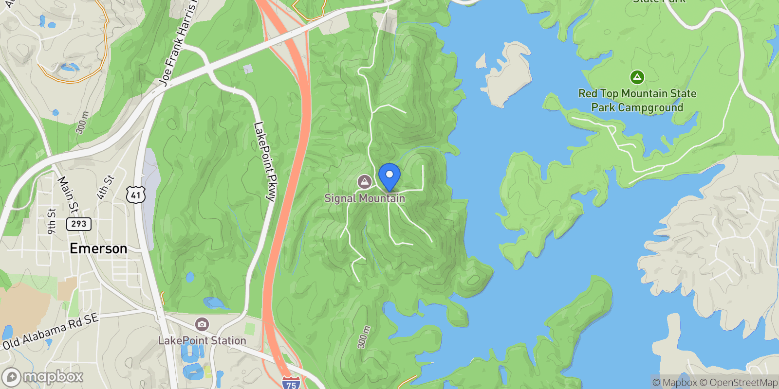 Map showing 49 Waterside Drive SE, Cartersville, Georgia, United States.