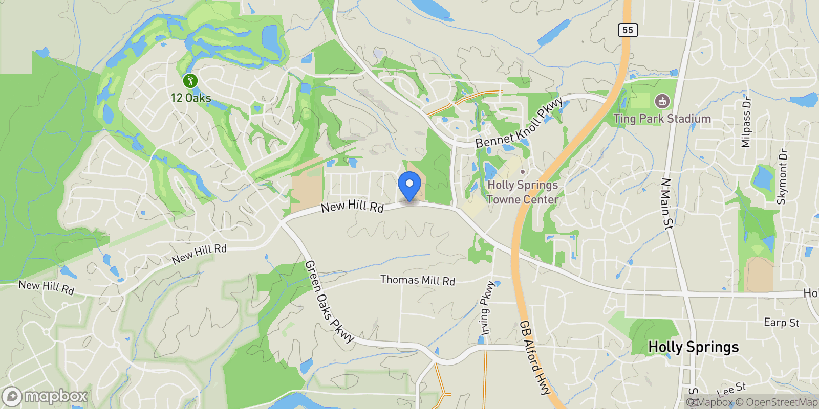 Map showing 305 Addison Pond Drive, Holly Springs, NC 27540, Holly Springs, North Carolina, United States.