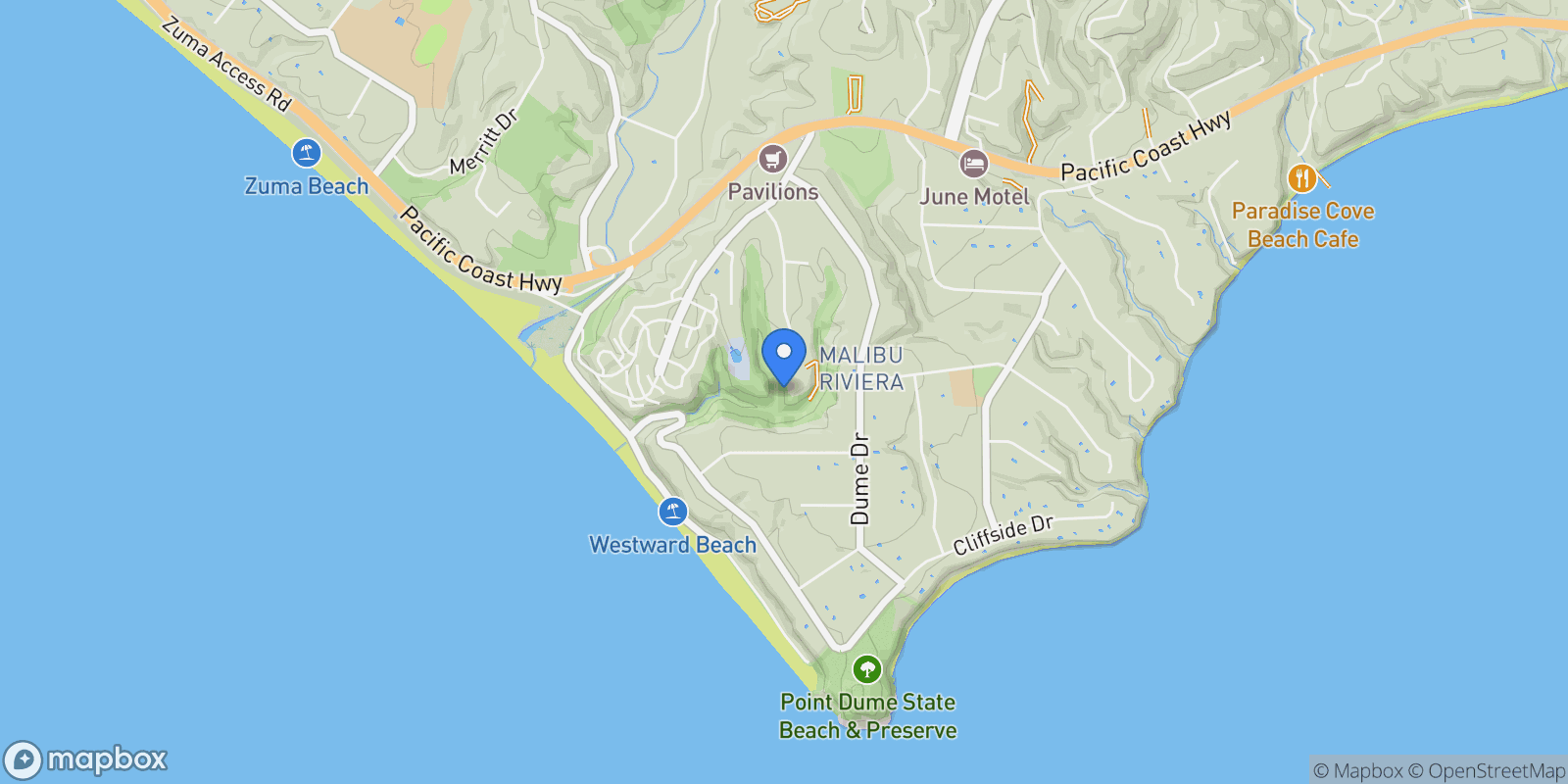 Map showing 6767 Wandermere Road, Malibu, California, United States.