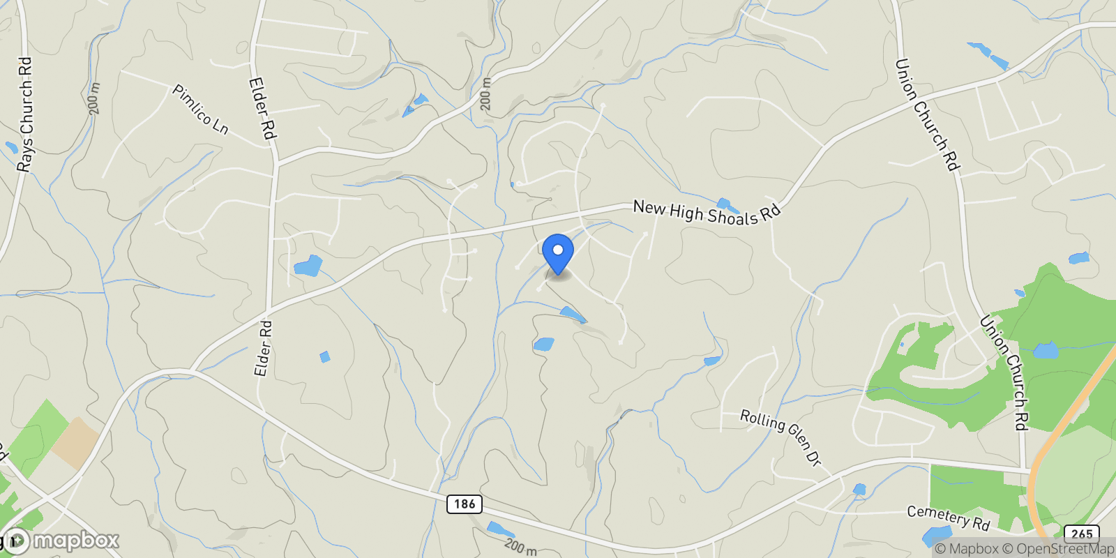 Map showing 1101 Spring Valley Way, Bishop, Georgia, United States.