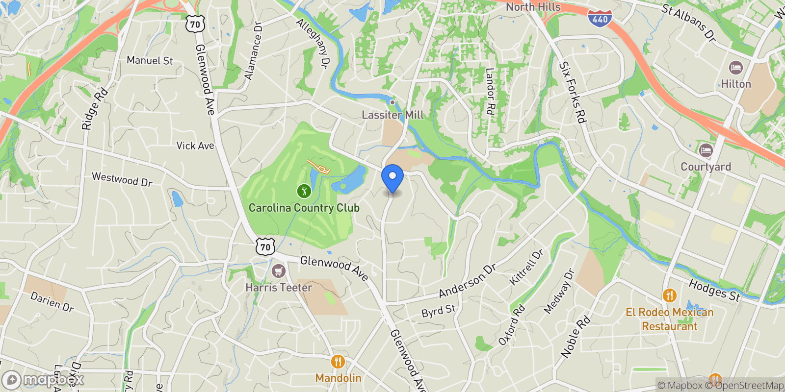 Map showing 2704 St Marys Street, Raleigh, NC 27609, Raleigh, North Carolina, United States.