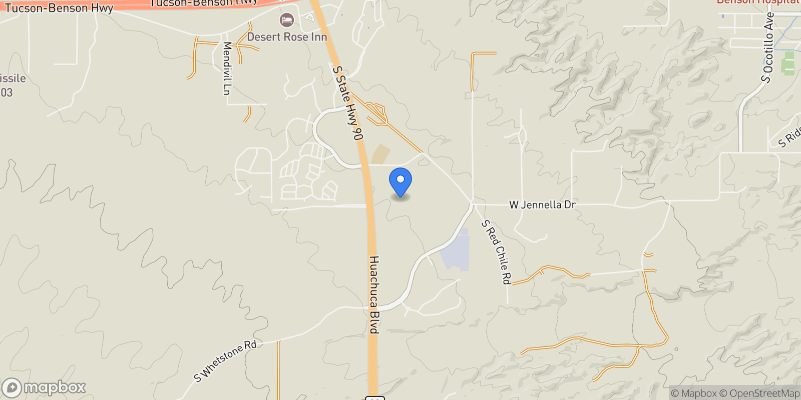 Map showing TBD S State Rt. 90 n/a, Benson, Arizona, United States.