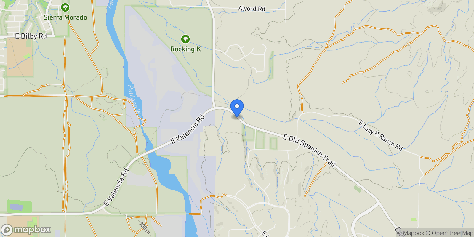 Map showing 12300 E Old Spanish Trail, Tucson, Arizona, United States.
