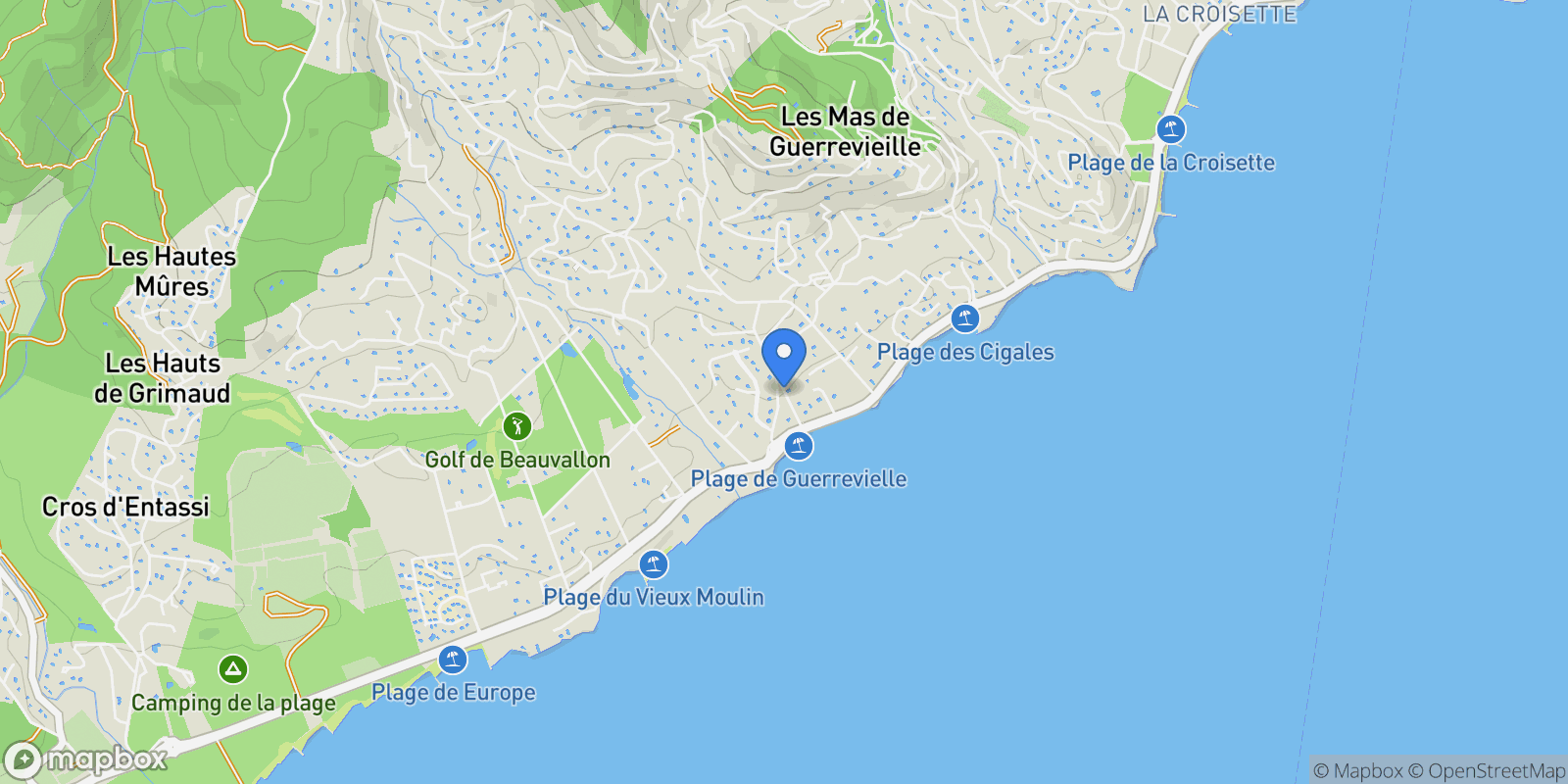 Map showing Grimaud, Provence-Alpes-Côte d'Azur, France.