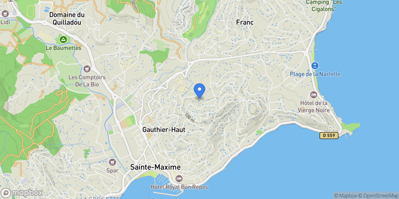 Map showing Sainte-Maxime, Provence-Alpes-Côte d'Azur, France.