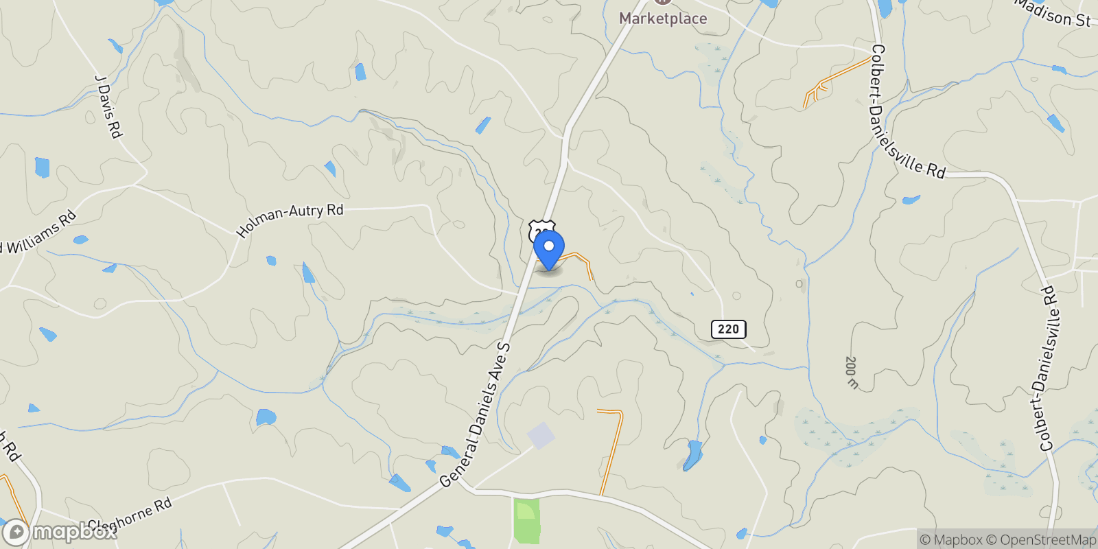 Map showing 1625 Highway 29 S, Danielsville, Georgia, United States.