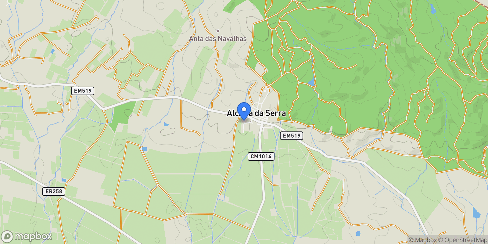 Map showing Beja, Selmes, Beja District, Portugal.