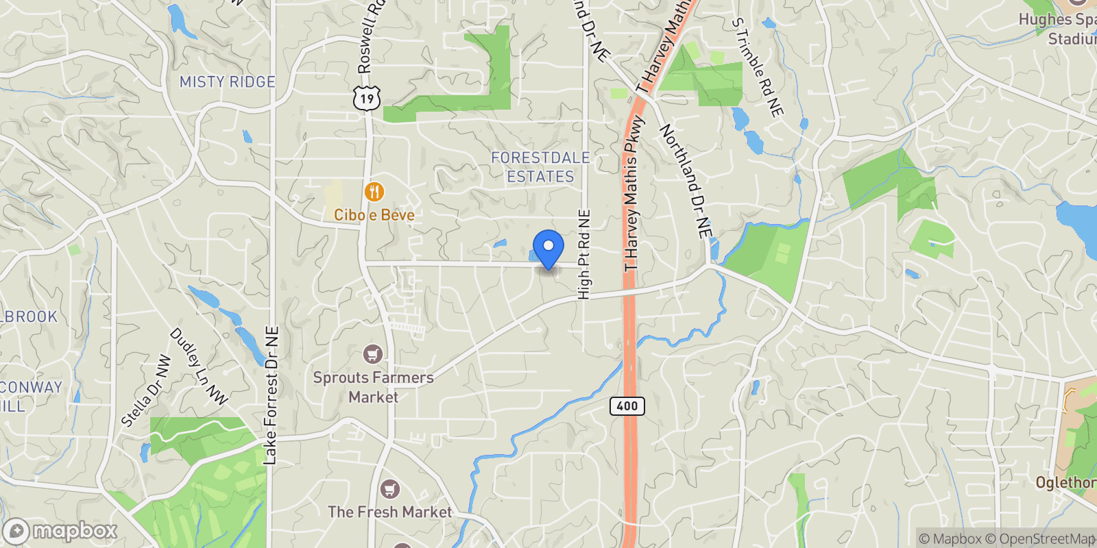 Map showing Atlanta, Georgia, United States.