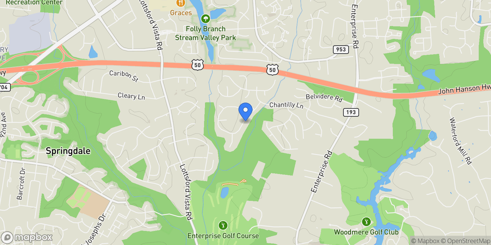 Map showing 3941 Sunflower Circle, Woodmore, Maryland, United States.