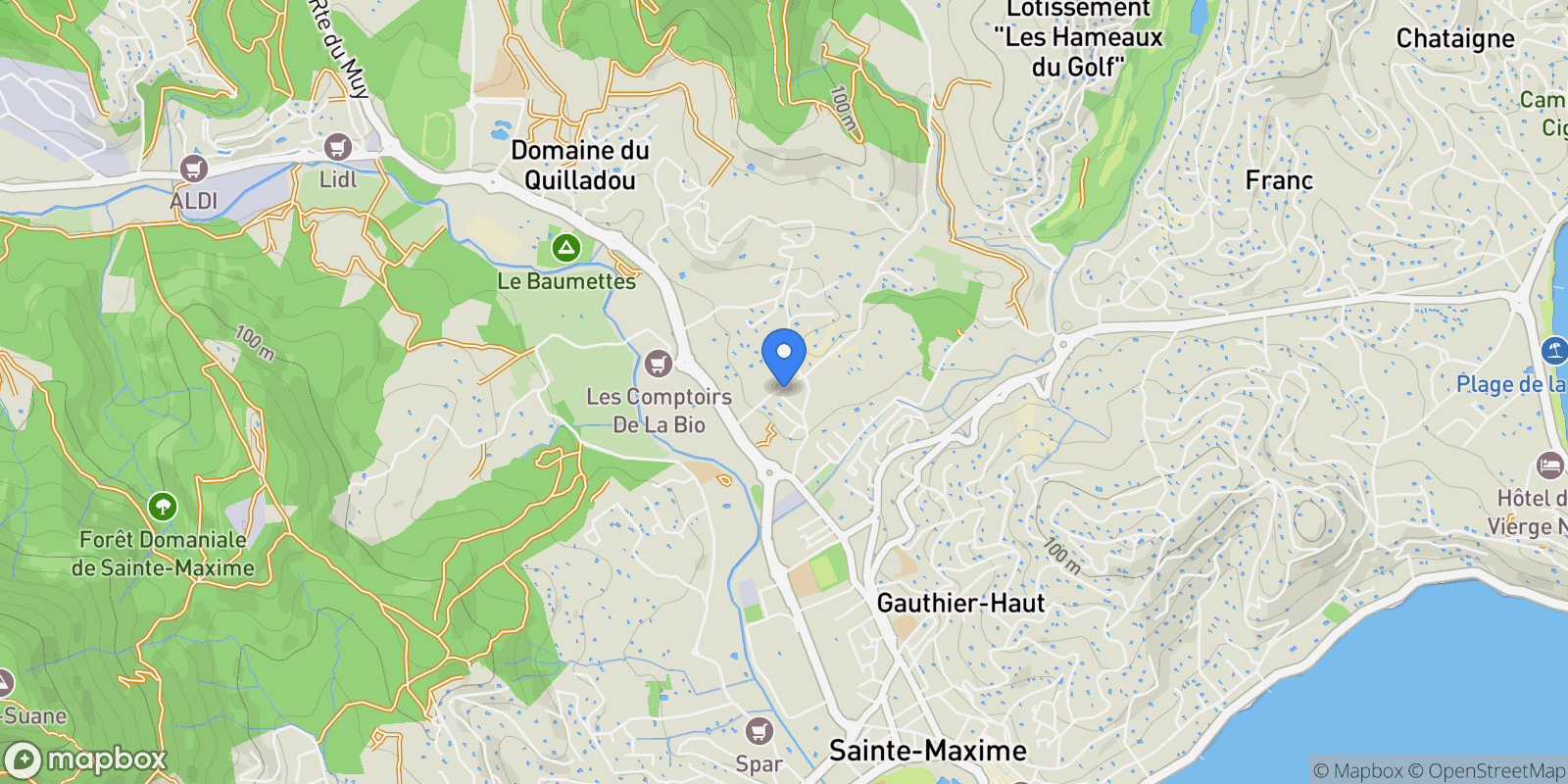 Map showing Sainte-Maxime, Provence-Alpes-Côte d'Azur, France.