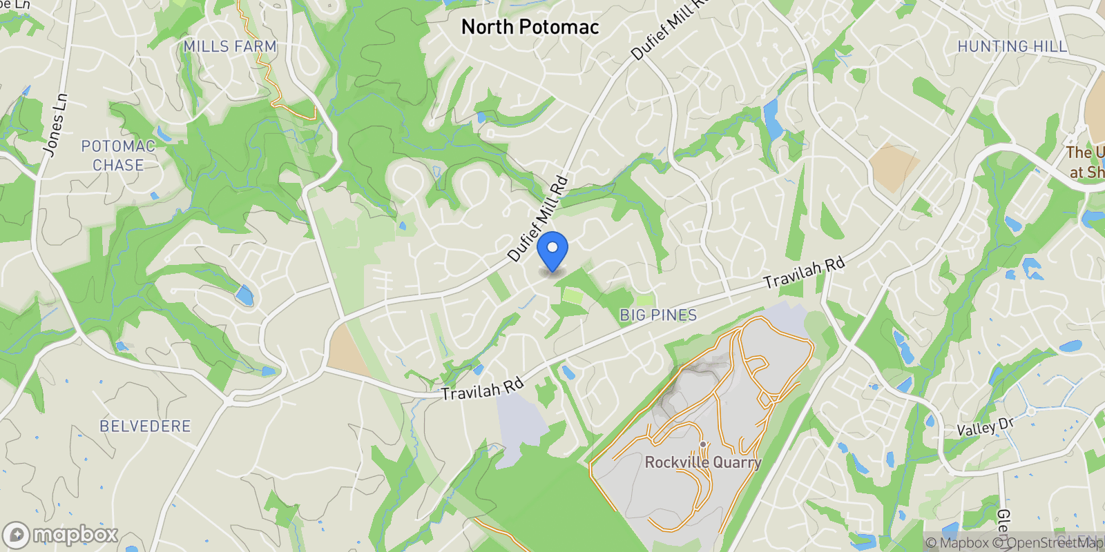 Map showing 14069 Saddleview Drive, North Potomac, Maryland, United States.