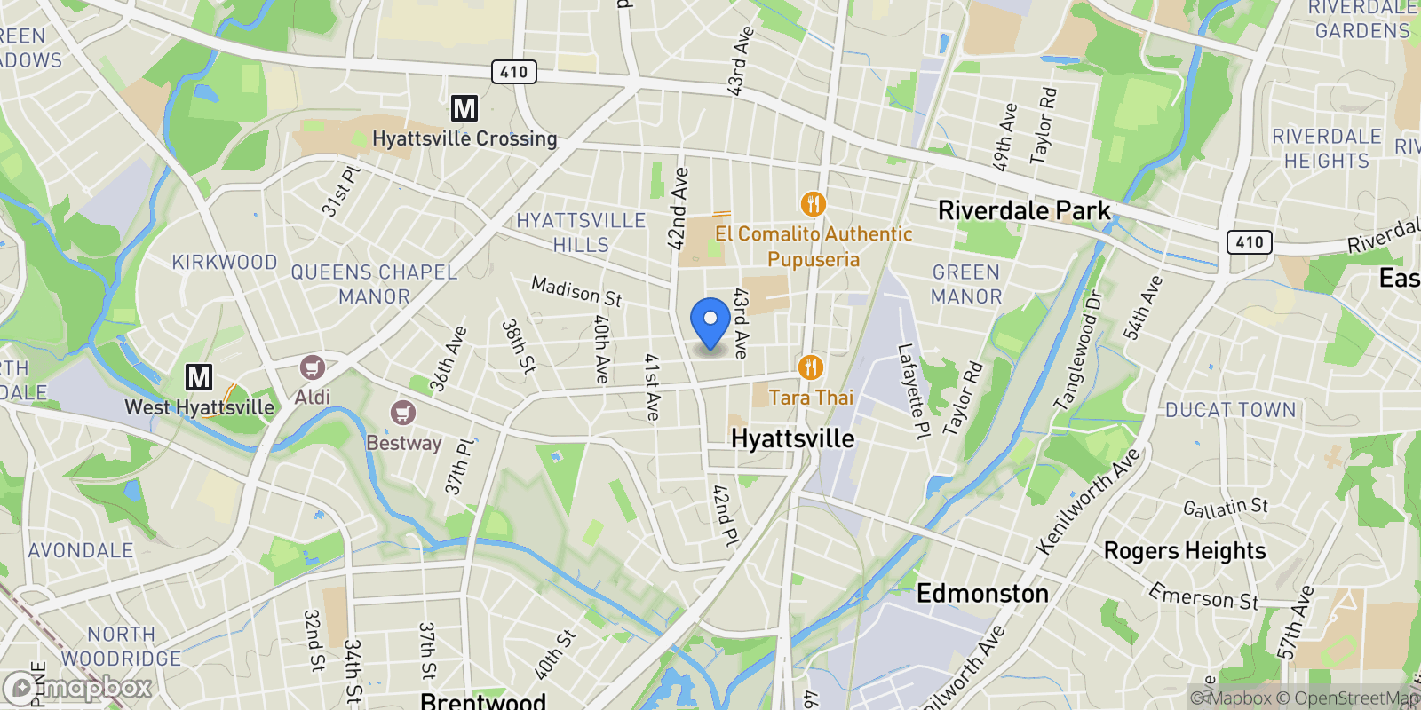 Map showing 4212 Kennedy Street, East Riverdale, Maryland, United States.