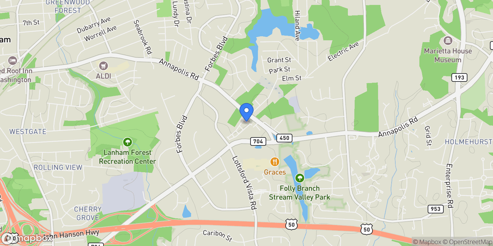 Map showing 10317 Vista Meadow Way, Seabrook, Maryland, United States.