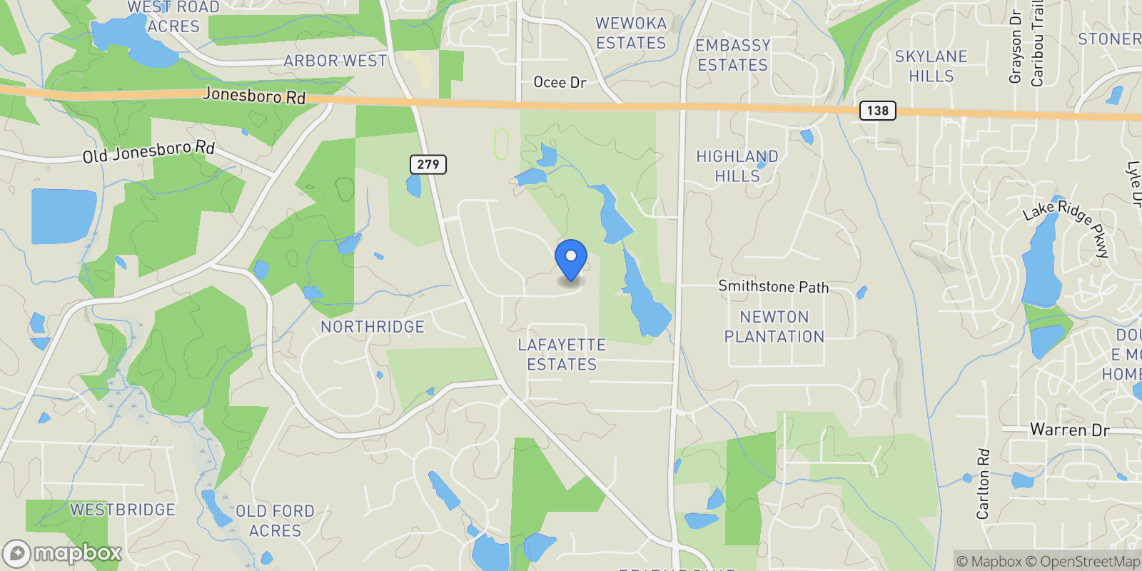 Map showing 370 Dix Lee On Drive, Fayetteville, Georgia, United States.