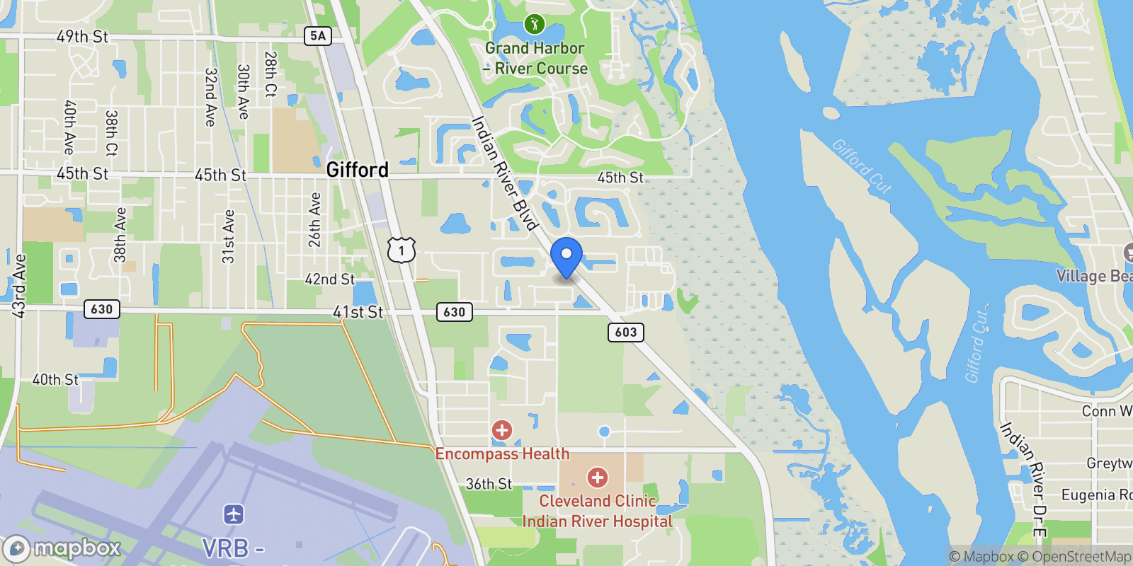 Map showing 1461 Lilys Cay Circle, Vero Beach, Florida, United States.