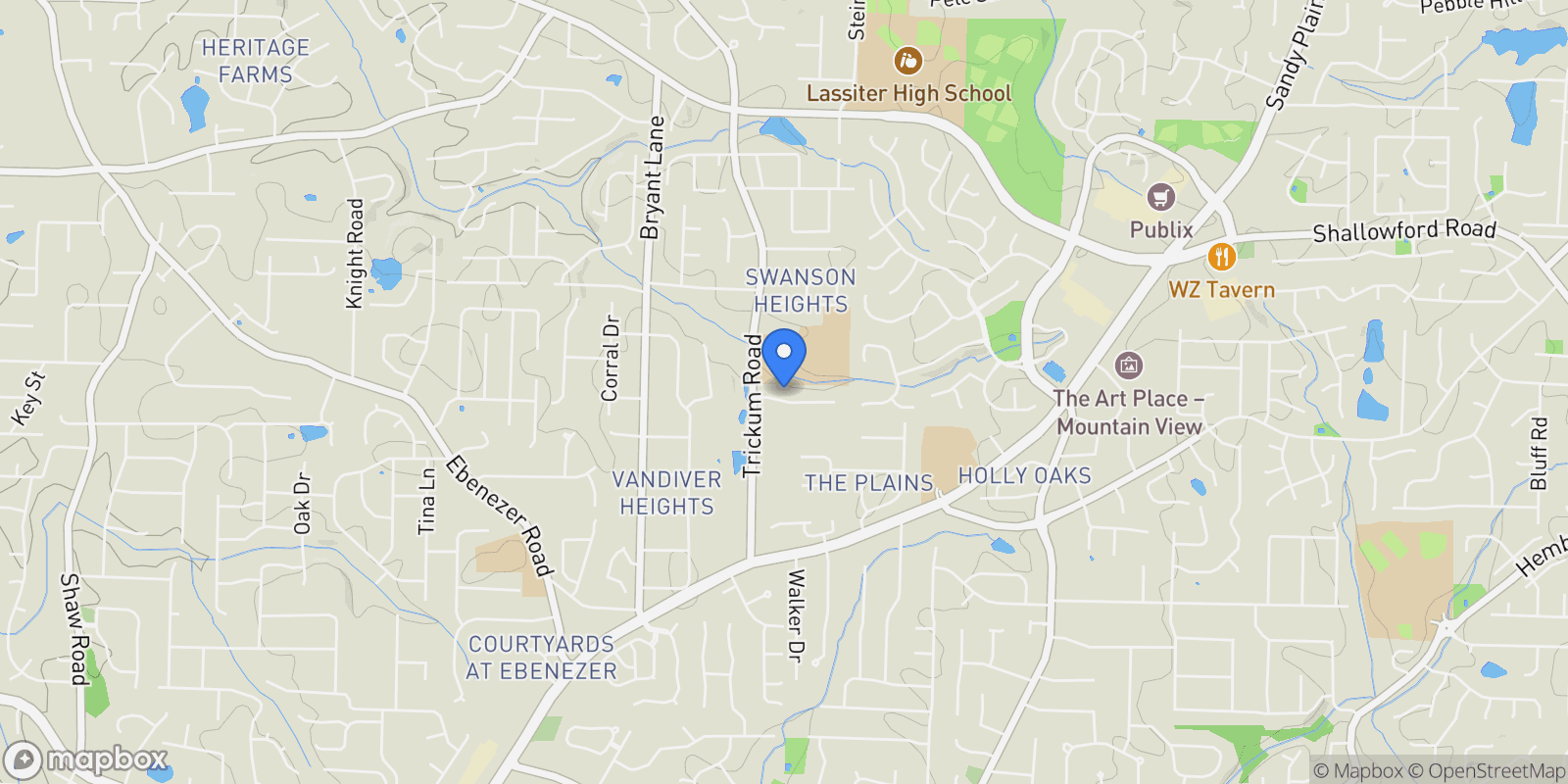 Map showing 2415 Wistful Way, Marietta, Georgia, United States.