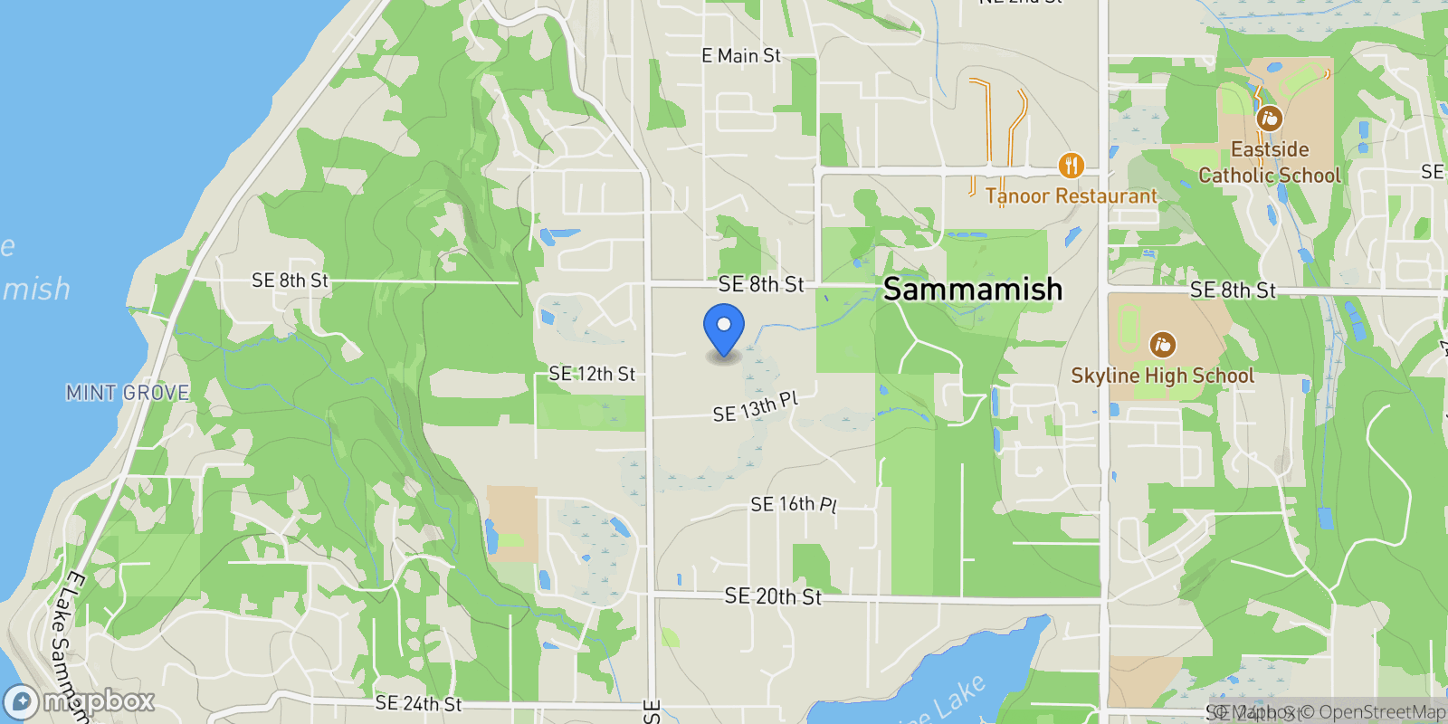 Map showing 21315 SE 11th St, Sammamish, WA 98075, Sammamish, Washington, United States.