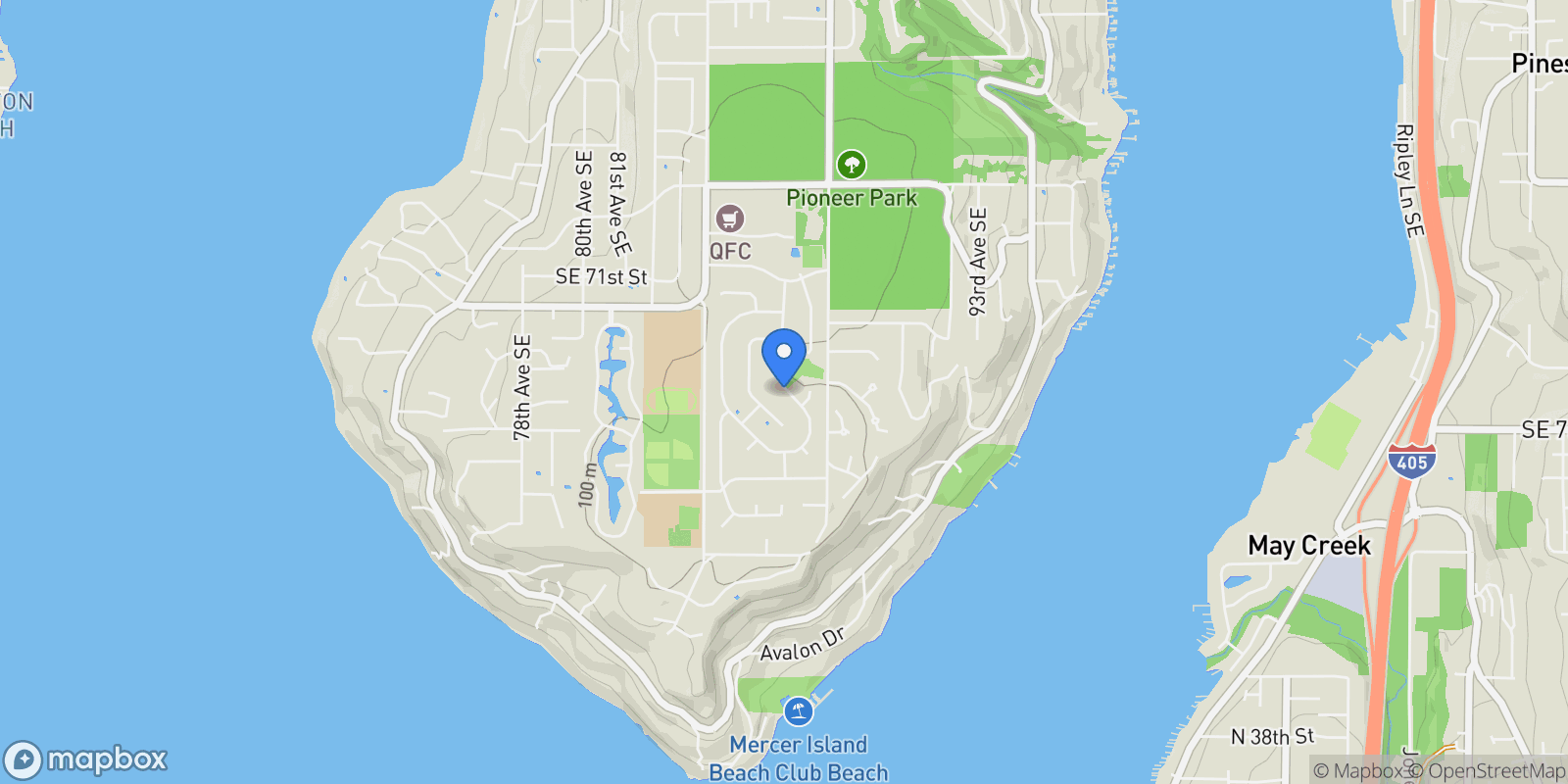 Map showing 7445 86th Ave SE, Mercer Island, WA 98040, Mercer Island, Washington, United States.