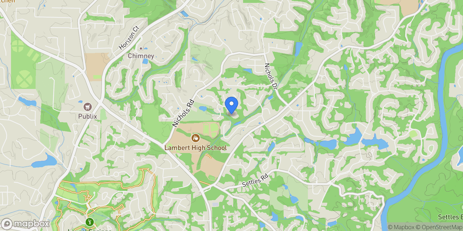 Map showing 940 Ambleside Drive, Suwanee, Georgia, United States.