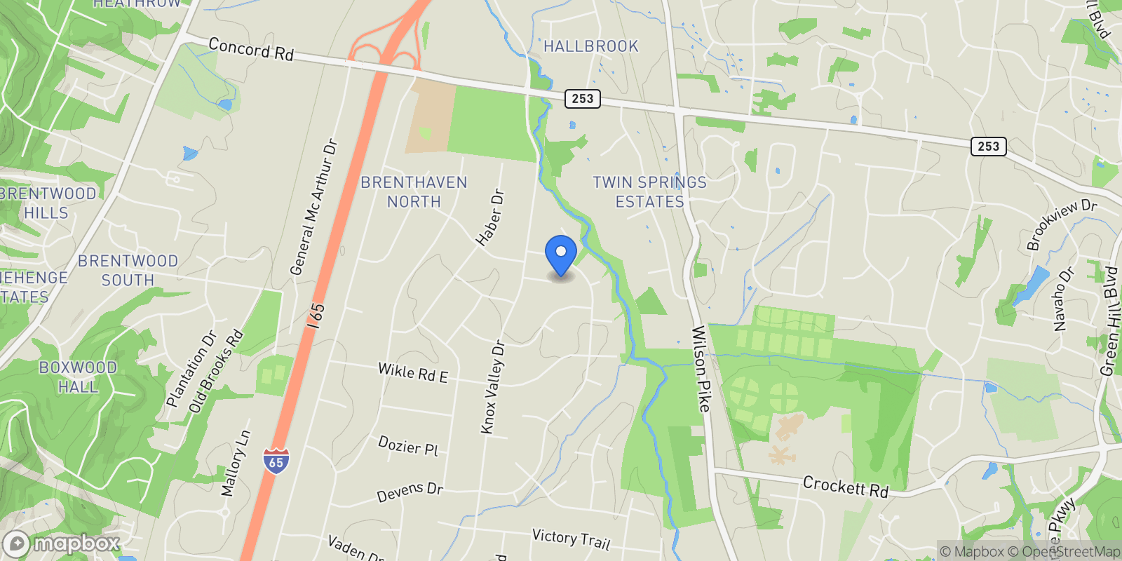 Map showing 8208 Boxmere Court, Nashville, Tennessee, United States.