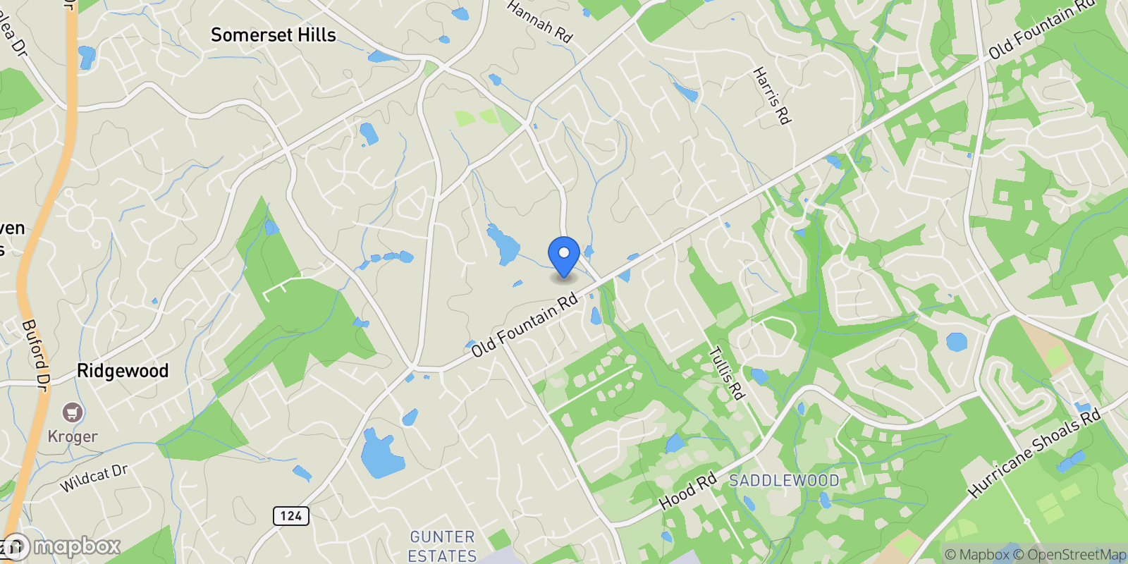 Map showing 1505 Old Fountain Road, Lawrenceville, Georgia, United States.