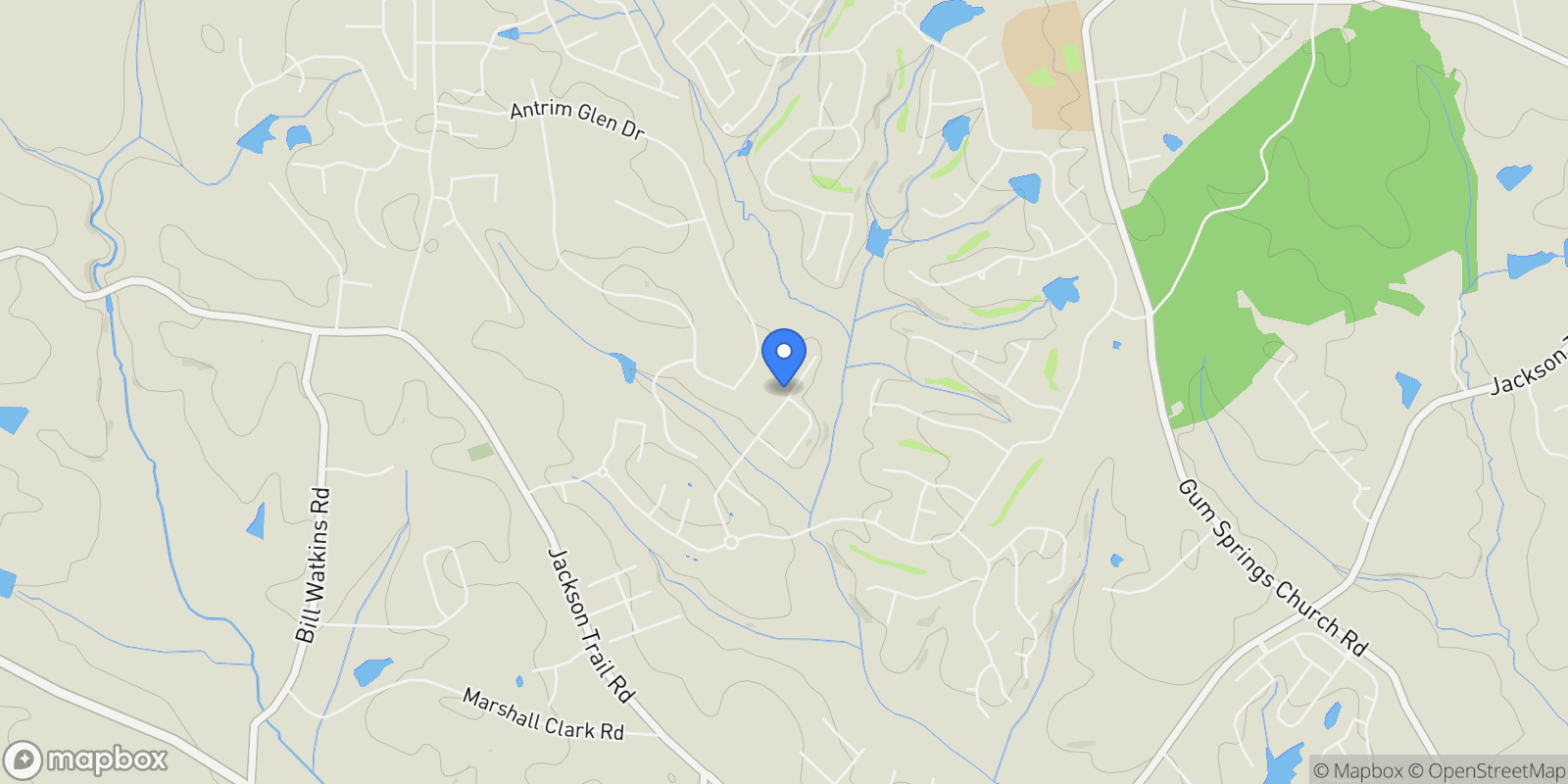 Map showing 7187 Sanctuary Drive, Hoschton, Georgia, United States.