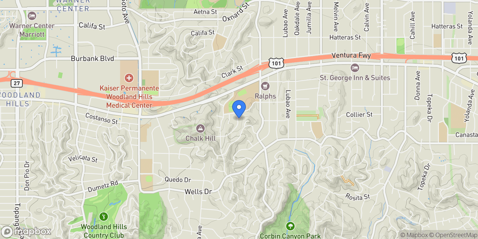 Map showing 20226 Lorenzana Drive, Los Angeles, California, United States.