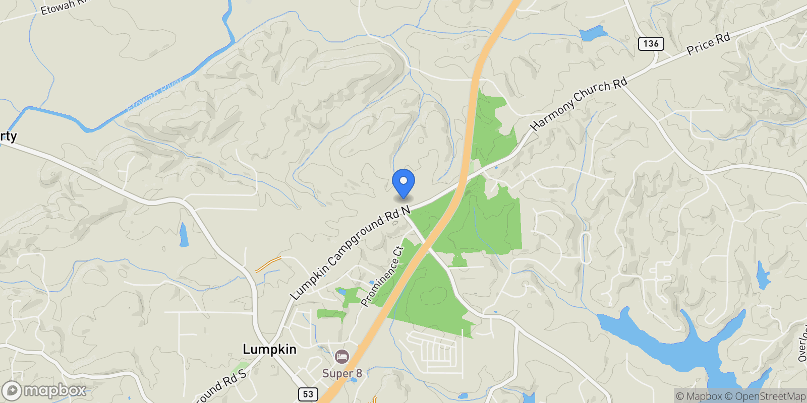 Map showing 995 Lumpkin Cmpgd Road N, Cumming, Georgia, United States.