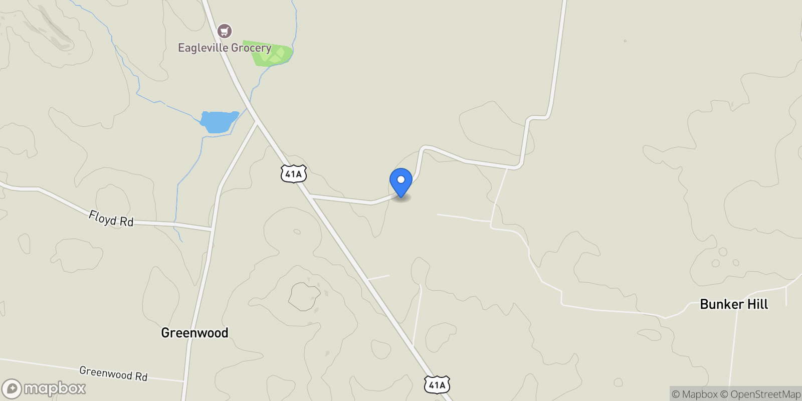 Map showing 538 Mount Vernon Rd, Rockvale, Tennessee, United States.