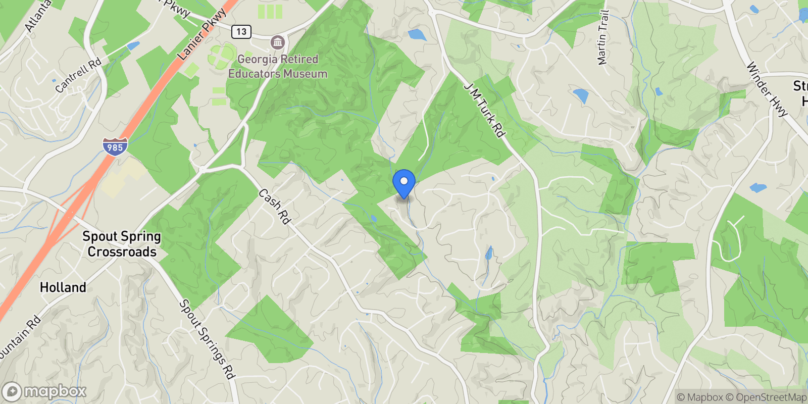 Map showing 4860 Grandview Court, Flowery Branch, Georgia, United States.