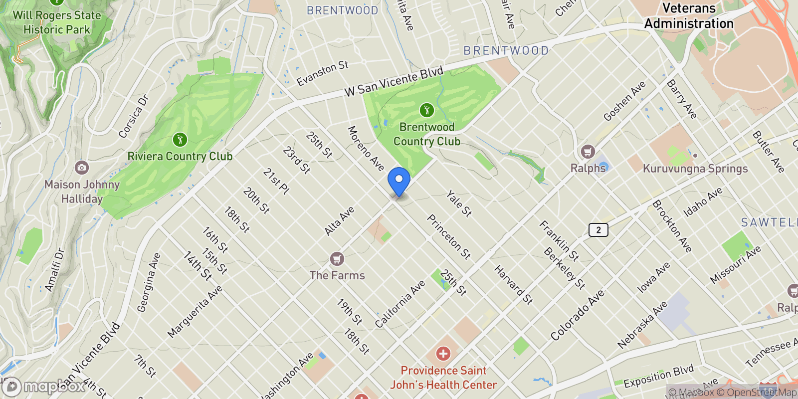 Map showing 2612 Montana Avenue 1, Santa Monica, California, United States.