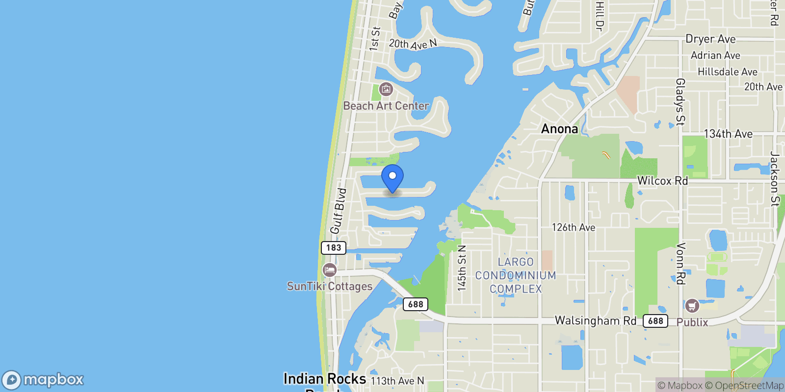 Map showing 333 LA HACIENDA DRIVE, INDIAN ROCKS BEACH, FL 33785, Indian Shores, Florida, United States.
