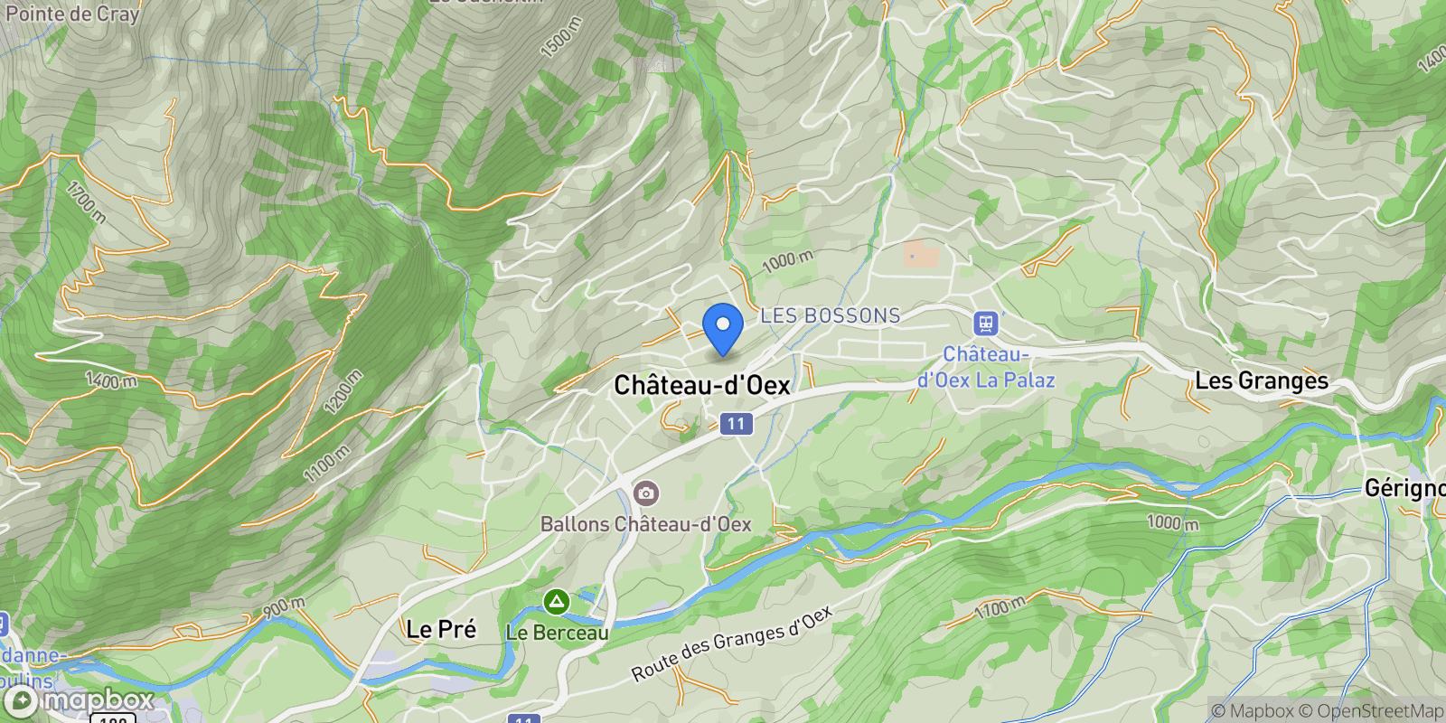 Map showing Château-d'Oex, VD 1660, Château-d'Oex, Vaud, Switzerland.