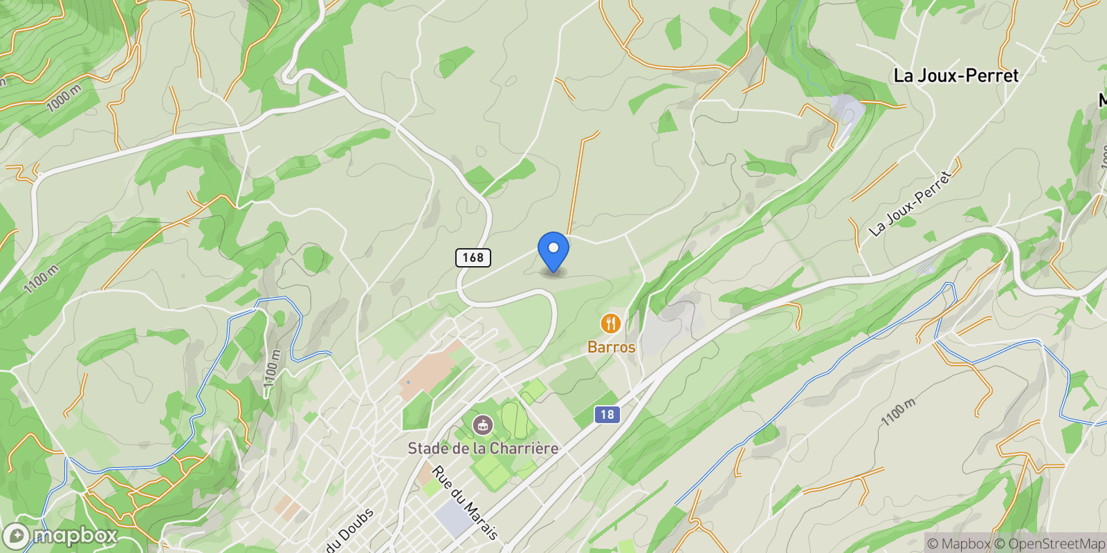 Map showing La Chaux-de-Fonds, NE 2300, La Chaux-de-Fonds, Neuchâtel, Switzerland.