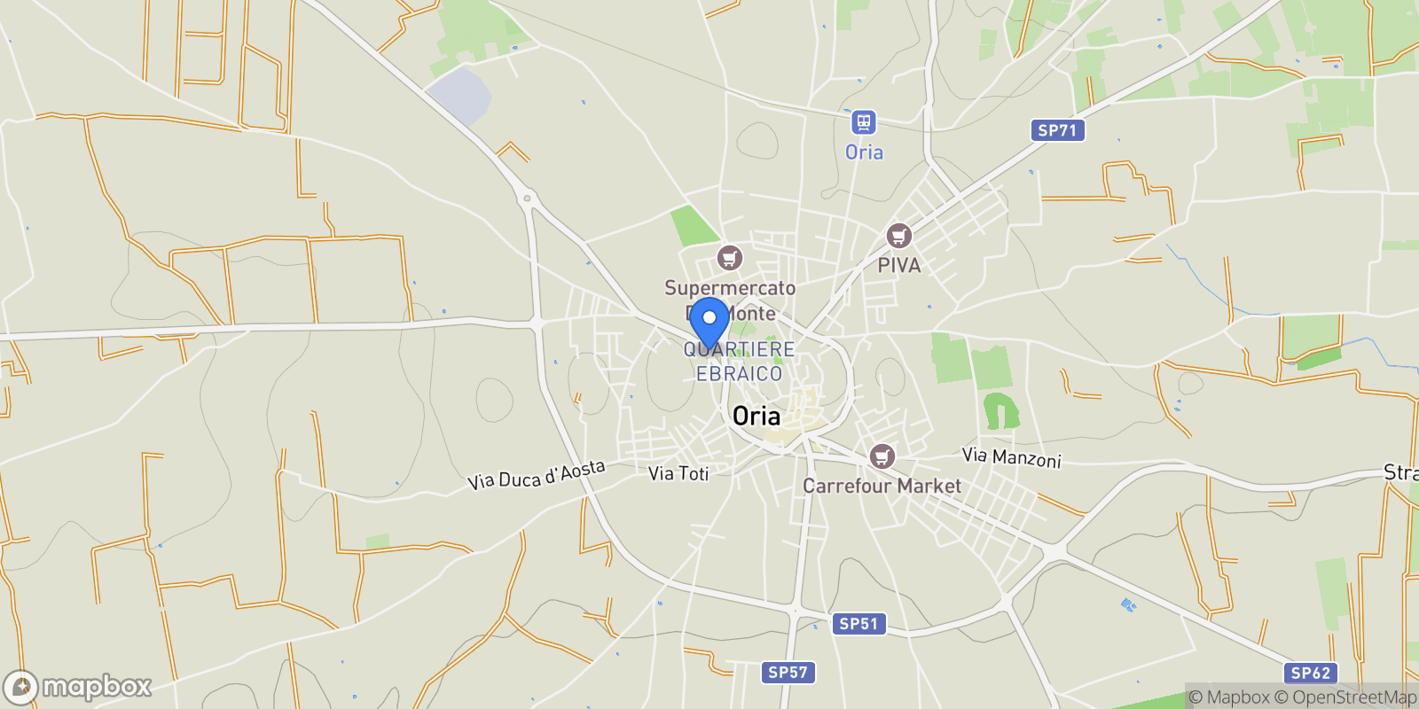 Map showing 72024 Oria, BR, Italy, Oria, Apulia, Italy.
