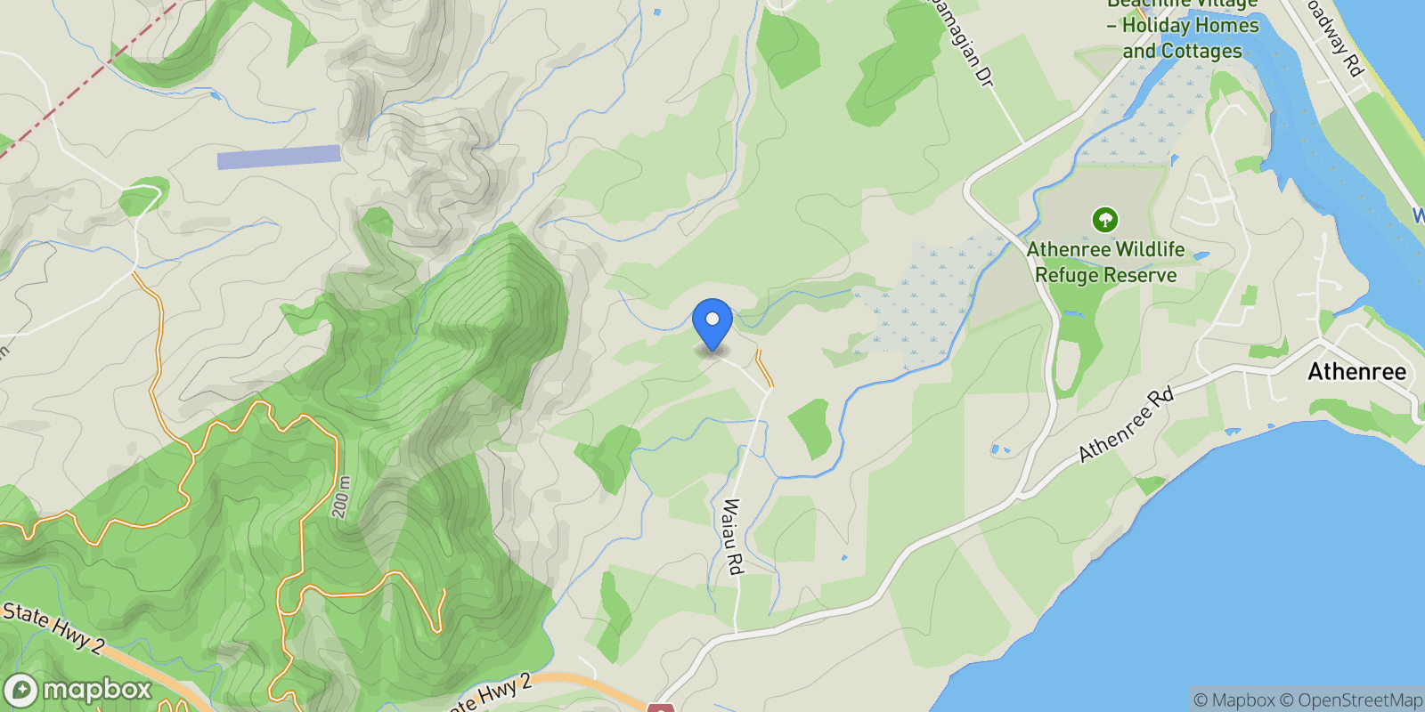Map showing 41 Ross Ware Drive, Athenree Gorge 3177, New Zealand, Athenree Gorge, Bay of Plenty, New Zealand.