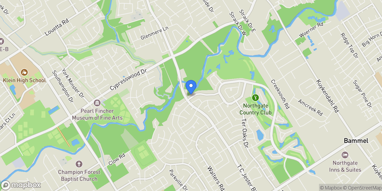 Map showing 3314 Ivy Falls Drive, Houston, Texas, United States.