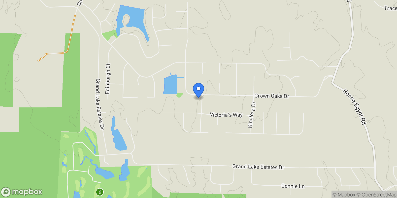 Map showing 15569 Crown Oaks Drive, Montgomery, Texas, United States.