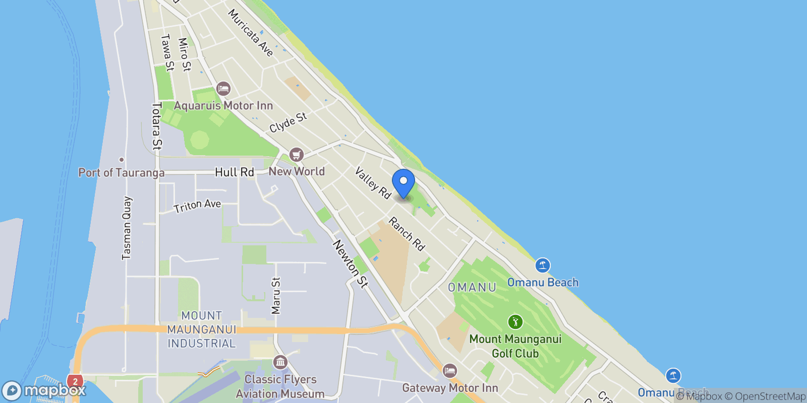 Map showing 181 Valley Road, Mount Maunganui 3116, New Zealand, Mount Maunganui, Bay of Plenty, New Zealand.