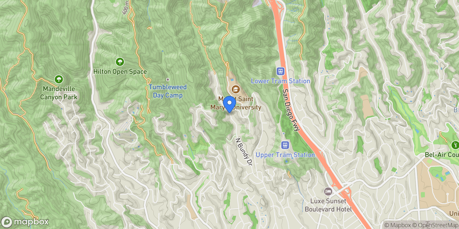 Map showing 1247 N Bundy Drive, Los Angeles, California, United States.
